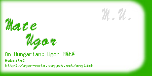 mate ugor business card